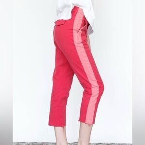 MOTHER Striped Red Cropped Pants Sz 29